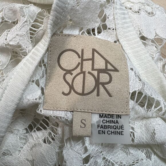 Chasor White Floral Lace Racerback Boho Coastal Grandmother Tank top Small - Picture 5 of 5